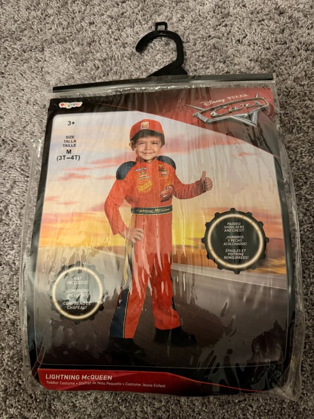 Disguise Disney Pixar Cars Lightning McQueen Toddler Racing Jumpsuit Costume 3T